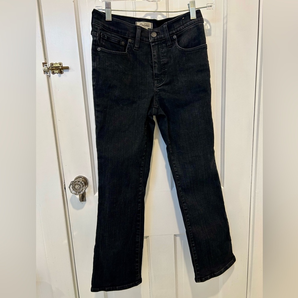 Madewell Women's Mid-Rise Kick  Out Black Jeans